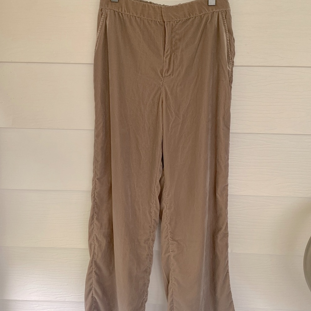 Gap, high-rise, velvet, wide, leg pants